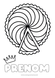 Coloriage gratuit Gâteau Couronne Épiphanie Roule galette Galette des rois