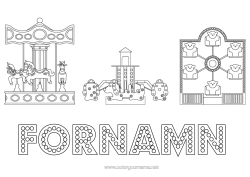 Gratis färgläggning Tivoli Karusell Tivoli