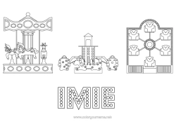 Kolorowanka za darmo Wesołe miasteczko Karuzela Wesołe Miasteczko