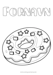 Gratis fargelegging Stjerner Donuts Realistisk