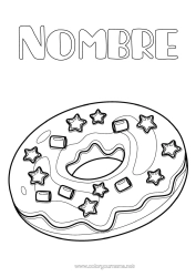 Colorear gratis Estrellas Donuts Realista