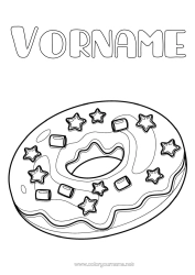 Kostenlose Malvorlage Sterne Donuts Realistisch