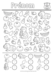 Coloriage à personnaliser Fleurs Oiseau Activités Enfants Tulipe Cherche Et Trouve Fruits Oiseaux Et Mammifères Volants Autres Animaux Du Monde Orange Capibara Compte Et Colorie