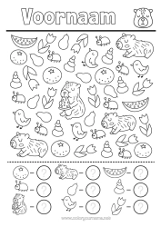 Gratis kleurplaat Bloemen Vogel Activiteiten voor Kinderen Tulp Zoeken en vinden Fruit Vogels en vliegende zoogdieren Andere dieren van de wereld Sinaasappel Capibara Tel en Kleur