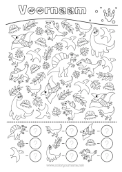 Gratis kleurplaat Dinosaurussen Activiteiten voor Kinderen Diplodocus Triceratops Zoeken en vinden Plesiosauriër Parasaurolophus Tel en Kleur