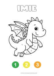 Kolorowanka za darmo Dinozaury Magiczne kolorowanki Łatwe kolorowanki