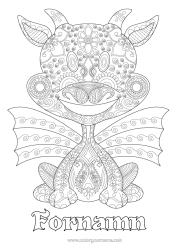 Gratis färgläggning Drake Komplexa målarbilder Zentangle Drakar, enhörningar och fantastiska djur