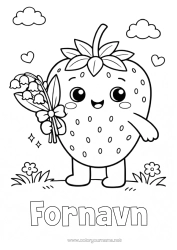 Gratis farvelægning Kawaii Liljekonval. Frugter Jordbær 1. maj