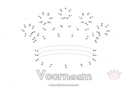 Gratis kleurplaat Prinses Activiteiten voor Kinderen Kroon Driekoningen Van punt naar punt Sieraad Koning Verbind de Getallen