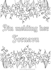 Gratis fargelegging Blomster Liljekonvall 1. mai Ramme