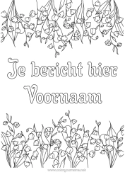 Gratis kleurplaat Bloemen Meiklokje 1 mei Kader