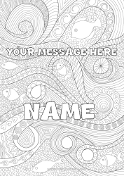 Free coloring Sea Fish Complex coloring pages Zentangle Marine or aquatic animals Decorative background Waves