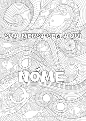 Desenho para personalizar Mar Peixe Colorações Complexas Zentangle Animais marinhos ou aquáticos Fundo decorativo Ondas