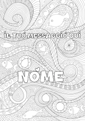 Colorazione gratuita Mare Pesce Colorazioni complesse Zentangle Animali marini o acquatici Sfondo decorativo Onde