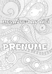 Pagină de colorat gratuită Mare Pește Desene de colorat complexe Zentangle Animale marine sau acvatice Fundal decorativ Valuri