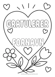 Gratis fargelegging Blomster Hjerte God fest! Tulipan