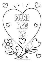 Gratis kleurplaat Bloemen Hart Fijne verjaardag Tulp