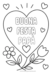 Colorazione gratuita Fiori Cuore Buona festa Tulipano