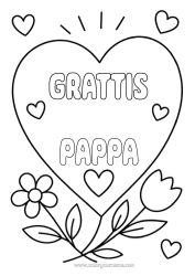 Gratis färgläggning Blommor Hjärta Grattis på födelsedagen Tulpan