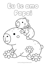 Desenho grátis Animal Outros animais do mundo Família de animais Filhote Capivara