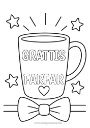 Gratis färgläggning Grattis på födelsedagen Mugg Dryck Fluga