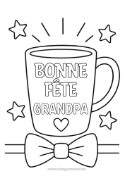 Free coloring Happy feast day ! Mug Drinks Bow tie