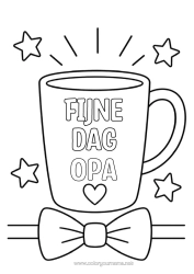 Gratis kleurplaat Fijne verjaardag Mok Drankje Vlinderdas