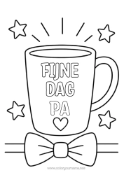 Gratis kleurplaat Fijne verjaardag Mok Drankje Vlinderdas