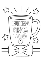 Colorazione gratuita Buona festa Tazza Bevanda Cravatta a farfalla