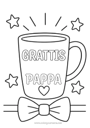Gratis färgläggning Grattis på födelsedagen Mugg Dryck Fluga