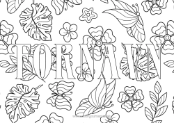 Gratis fargelegging Blomster Sommerfugl Blader Klover Insekter Dekorativ bakgrunn