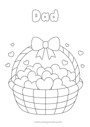 Free coloring Heart I love you Basket