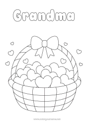 Free coloring Heart I love you Basket