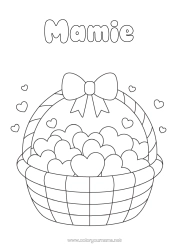 Coloriage gratuit Coeur Je t'aime Panier