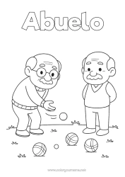 Colorear gratis Sport Abuelo Petanca Juegos al aire libre