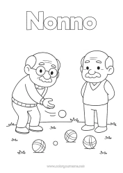 Colorazione gratuita Sport Nonno Petanque Giochi all'aperto