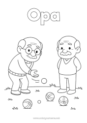 Kostenlose Malvorlage Sport Opa Boule Freiluftspiele