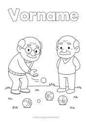 Malvorlage anpassen Opa Boule Freiluftspiele