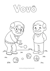 Desenho grátis Esporte Vovô Petanca Jogos ao ar livre