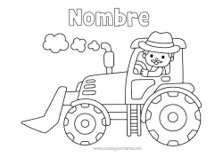 Colorear para personalizar Vehículos Tractor Vehículos agrícolas Agricultor Oficios de la Granja