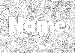 Free coloring Flowers Butterfly Complex coloring pages Zentangle Insects Decorative background Poppy
