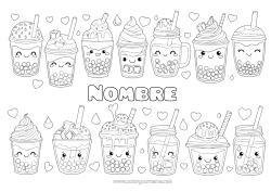 Colorear gratis Bebidas Golosinas Helado Bubble tea