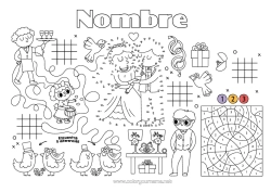 Colorear gratis Colorear por números Actividades para niños Anillo Buscar y encontrar Mantel individual para imprimir Encuentra las Diferencias Matrimonio Novia