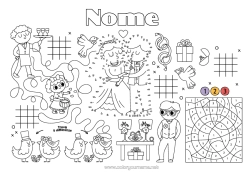 Colorazione gratuita Colorare per numeri Attività per Bambini Anello Cerca e trova Tovaglietta da stampare Trova le Differenze Matrimonio Sposata