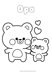 Kostenlose Malvorlage Bär Herz Ich liebe dich Tier Teddybär Einfache Ausmalbilder Waldtiere Tierfamilie Tierbaby