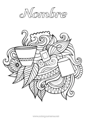 Colorear para personalizar Mandala Té Bebidas