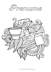 Pagină de colorat personalizată Mandala Ceai Băutură