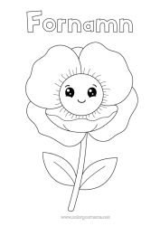 Gratis färgläggning Blommor Söt Lätta målarbilder Valmo