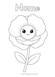 Desenho grátis Flores Kawaii Desenhos para colorir fáceis Papoila