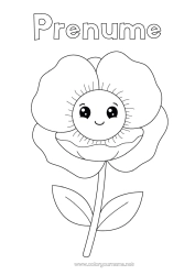 Pagină de colorat gratuită Flori Drăguț Desene de colorat ușoare Mac